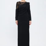 Long Sleeve Lace Embroidered Evening Dress