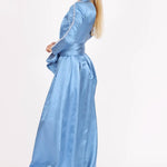 Zero Neck Satin Veiling Jumpsuit Dress