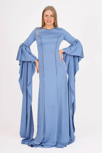 Long Sleeve Slim Cut Long Evening Dress