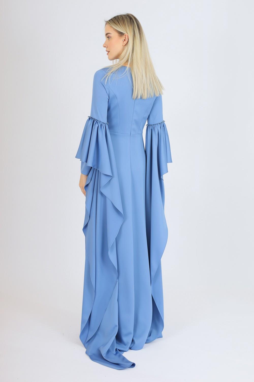 Long Sleeve Slim Cut Long Evening Dress