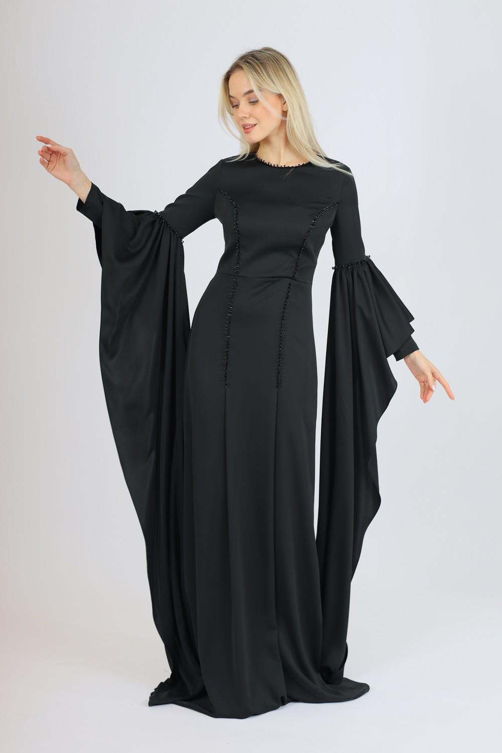 Long Sleeve Slim Cut Long Evening Dress