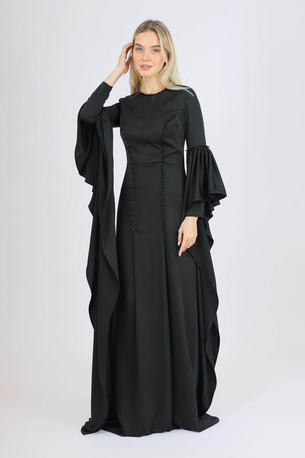 Long Sleeve Slim Cut Long Evening Dress