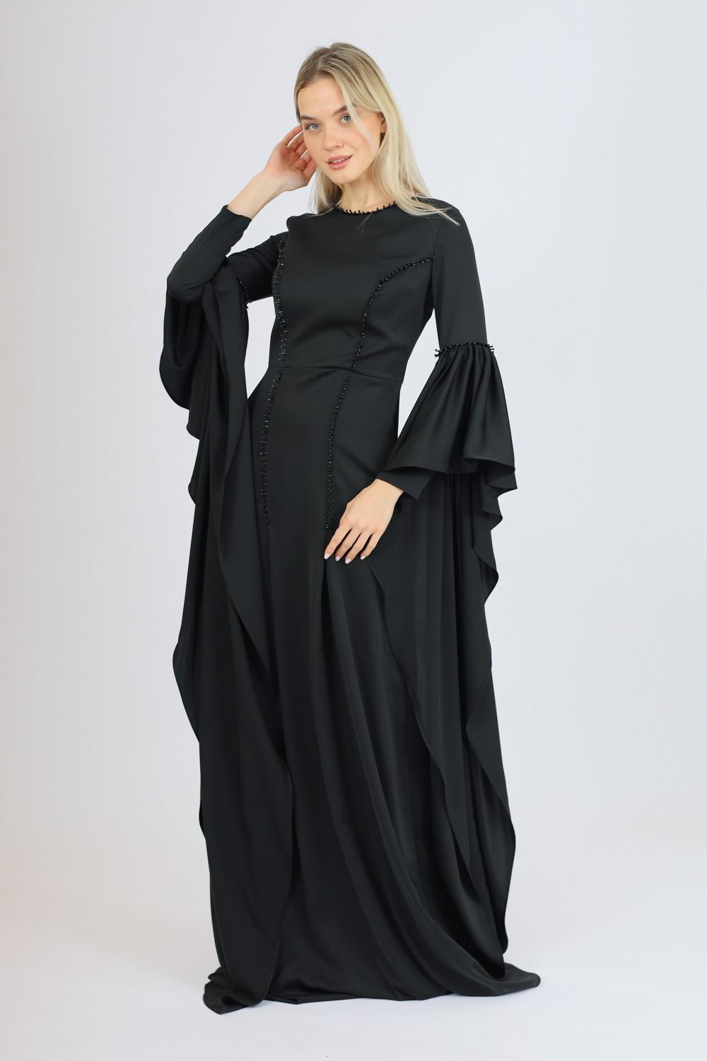 Long Sleeve Slim Cut Long Evening Dress