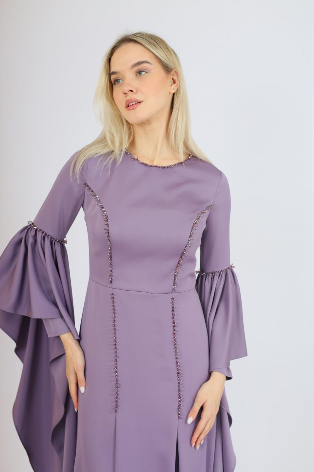 Long Sleeve Slim Cut Long Evening Dress