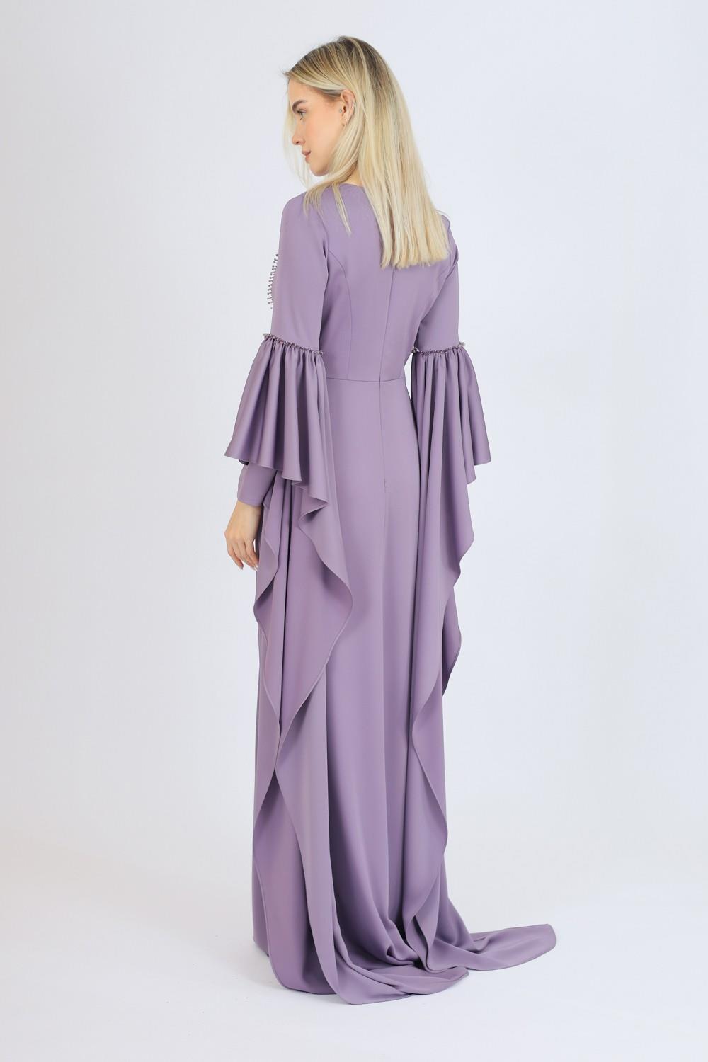 Long Sleeve Slim Cut Long Evening Dress