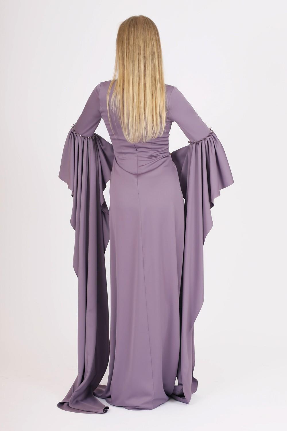 Long Sleeve Slim Cut Long Evening Dress