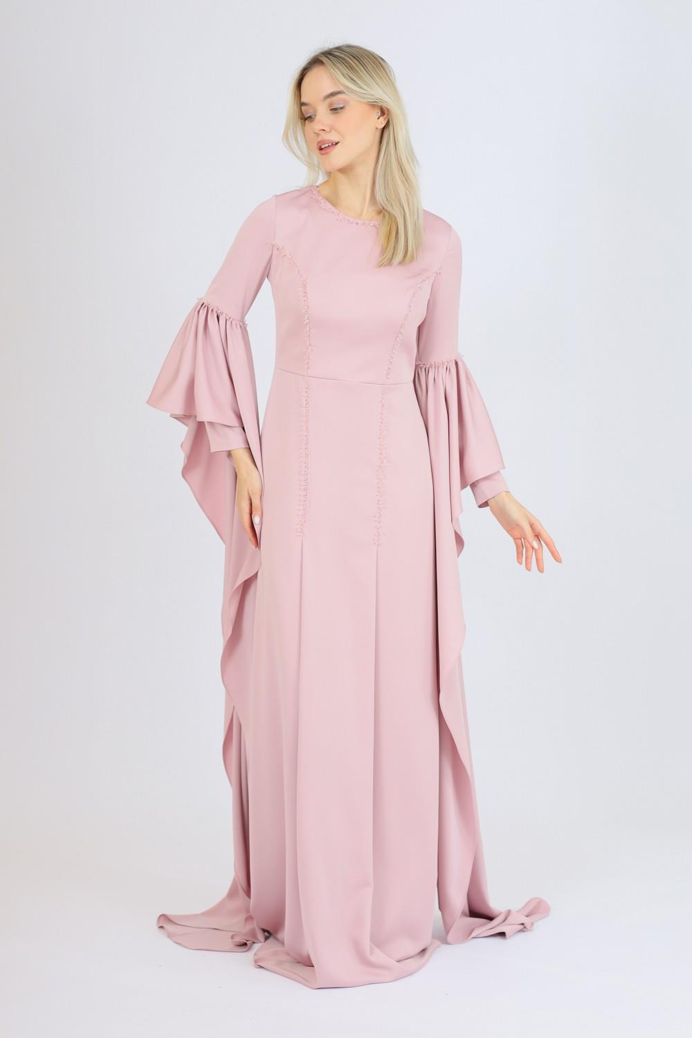 Long Sleeve Slim Cut Long Evening Dress