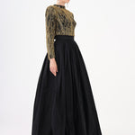 Long Sleeve Stone Jacket & Taffeta Skirt Set