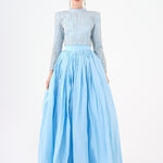 Long Sleeve Stone Jacket & Taffeta Skirt Set