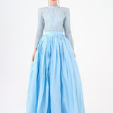 Long Sleeve Stone Jacket & Taffeta Skirt Set