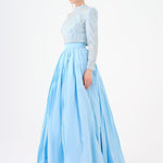 Long Sleeve Stone Jacket & Taffeta Skirt Set