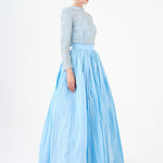 Long Sleeve Stone Jacket & Taffeta Skirt Set