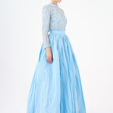 Long Sleeve Stone Jacket & Taffeta Skirt Set