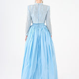 Long Sleeve Stone Jacket & Taffeta Skirt Set