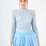 Long Sleeve Stone Jacket & Taffeta Skirt Set