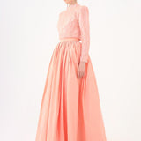 Long Sleeve Stone Jacket & Taffeta Skirt Set