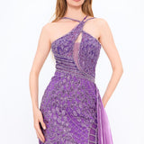 Mambo Slit Sequin Evening Dress - 944MG924