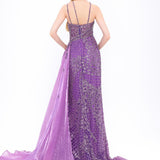 Mambo Slit Sequin Evening Dress - 944MG924