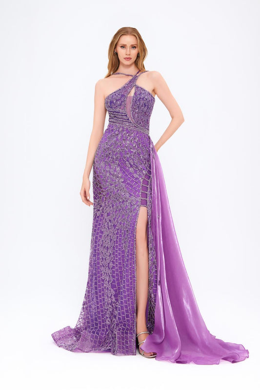 Mambo Slit Sequin Evening Dress - 944MG924