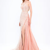 Mambo Slit Sequin Evening Dress - 944MG924