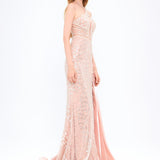 Mambo Slit Sequin Evening Dress - 944MG924