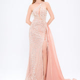 Mambo Slit Sequin Evening Dress - 944MG924