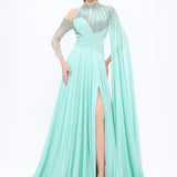 Mambo Slit Shoulder Detail Evening Dress - 917MG772