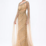 Mambo Stone Embroidered Long Evening Dress - 933MG302