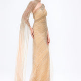 Mambo Stone Embroidered Long Evening Dress - 933MG302