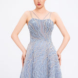 Mambo Thin Strap Stoned Long Evening Dress - 977MG552