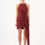 Mini Evening Dress with Stone Drape Detail