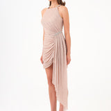 Mini Evening Dress with Stone Drape Detail