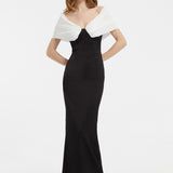 Off-Shoulder Bow Detailed Long Evening Dress - 5029C