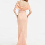 Off-Shoulder Bow Detailed Long Evening Dress - 5029C