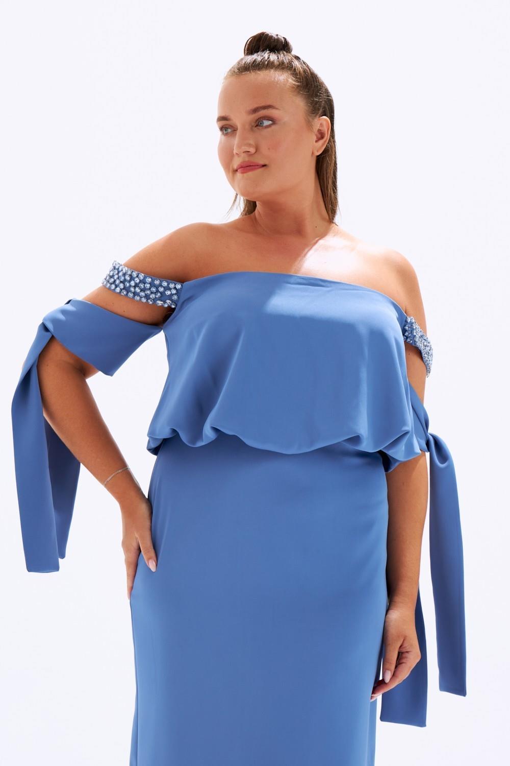 Off-Shoulder Plus Size Evening Dress