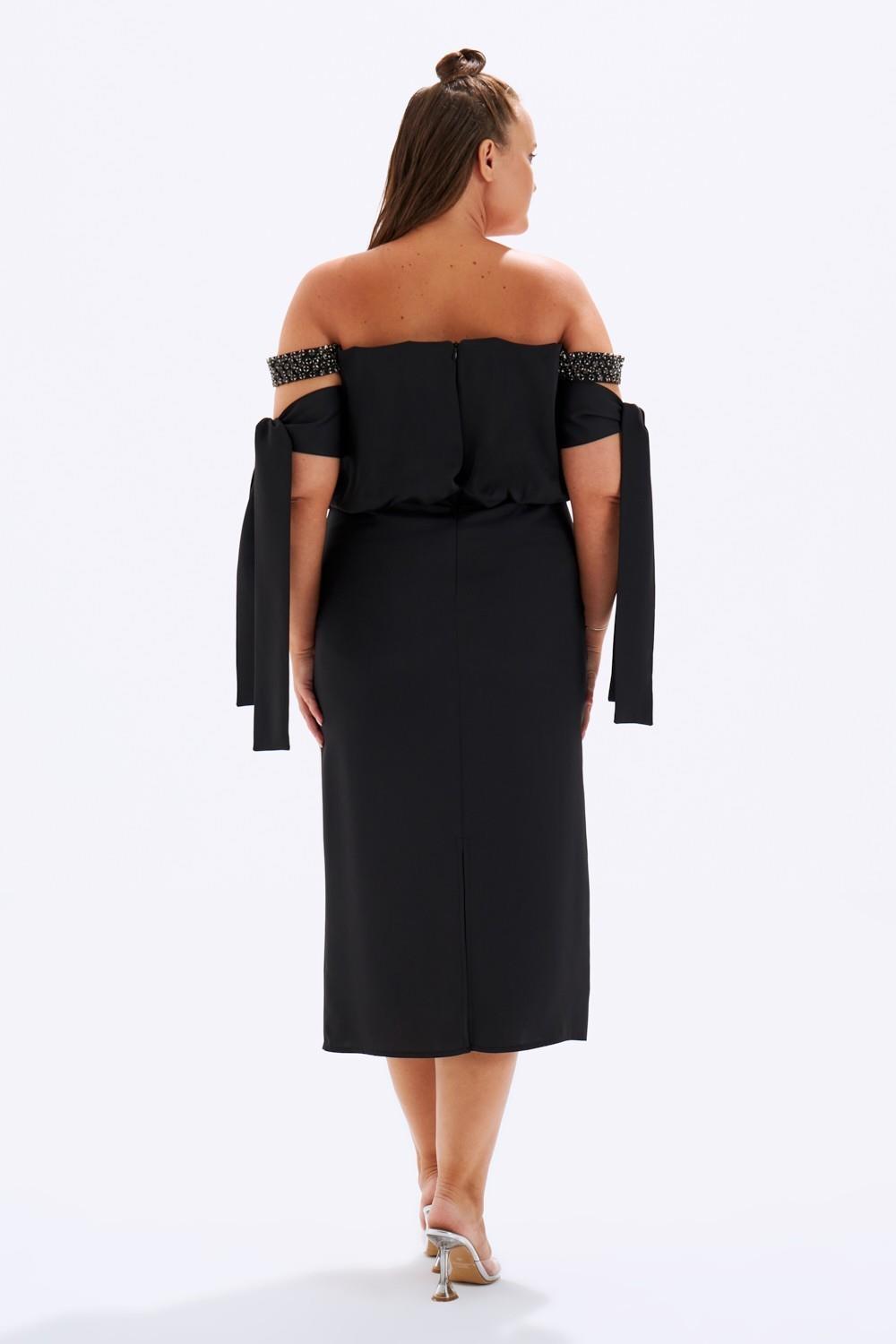 Off-Shoulder Plus Size Evening Dress