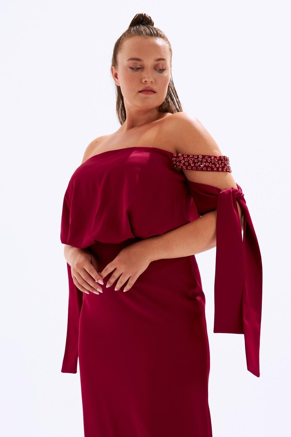 Off-Shoulder Plus Size Evening Dress