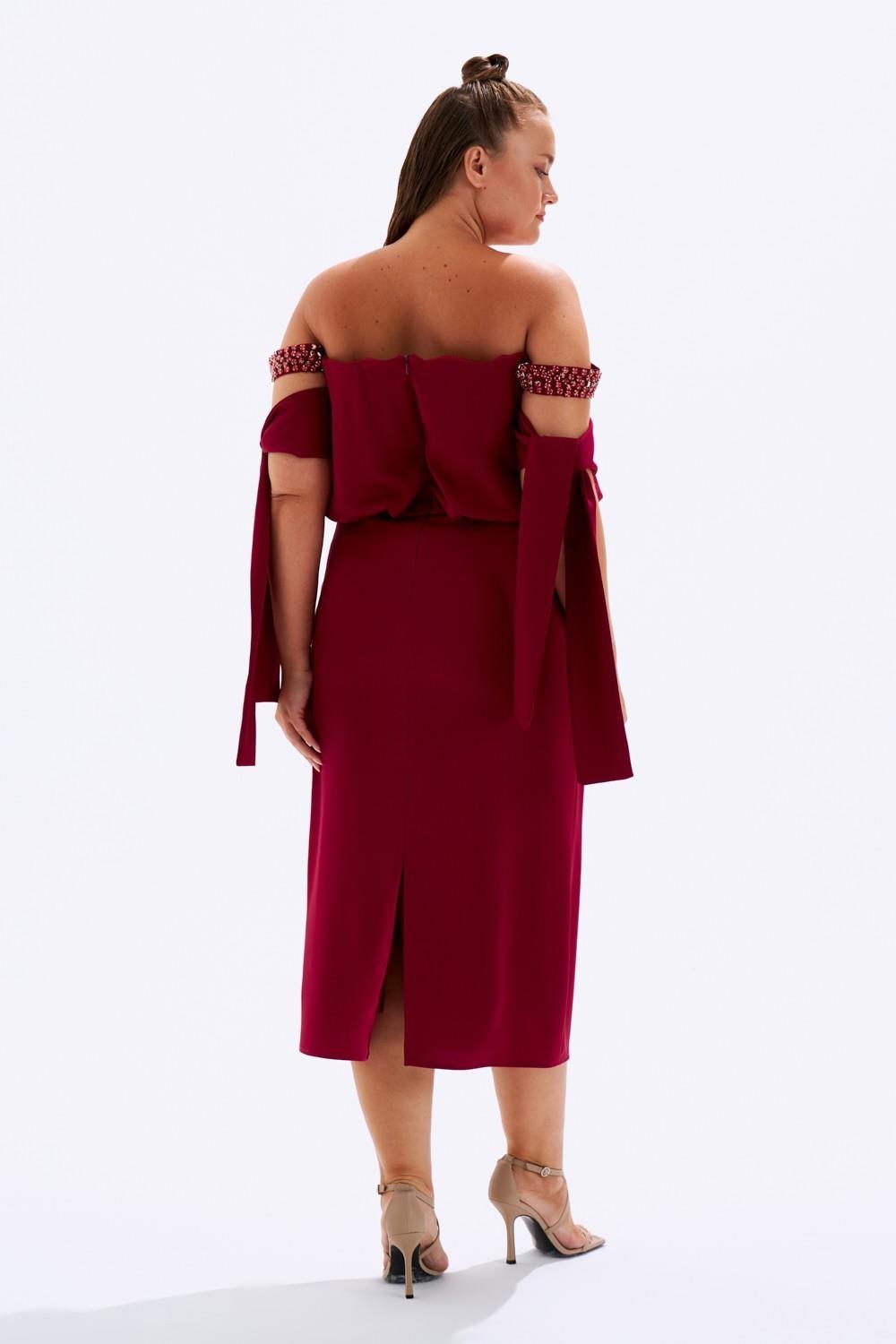 Off-Shoulder Plus Size Evening Dress