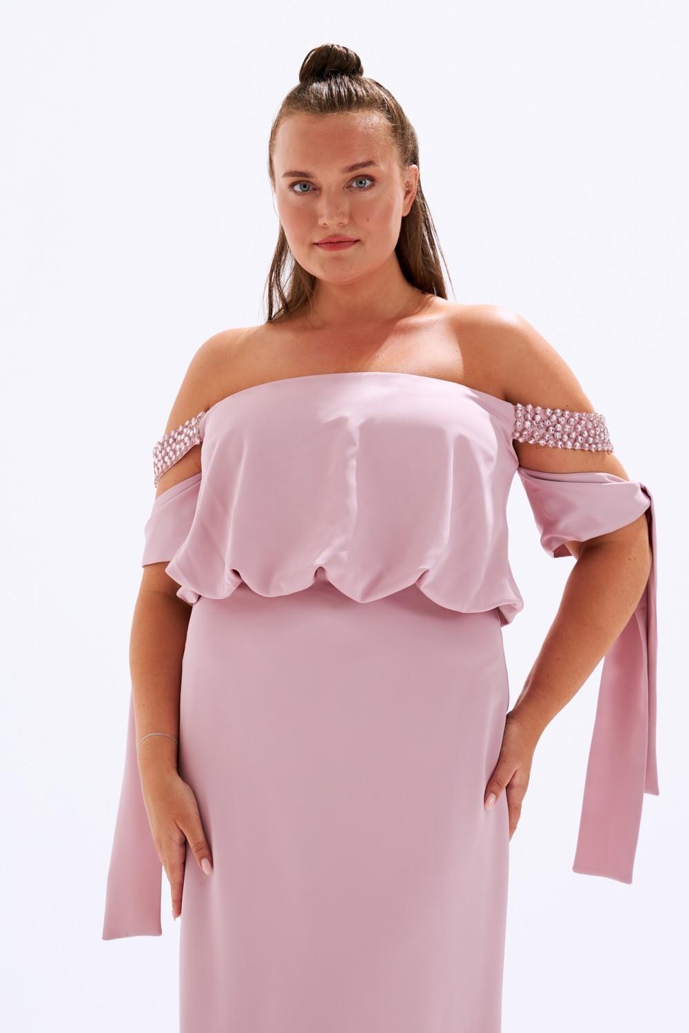 Off-Shoulder Plus Size Evening Dress