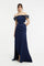 Off-Shoulder Fish Form Evening Dress