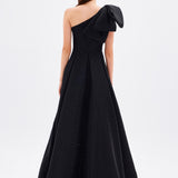 One Shoulder Bow Detailed Long Evening Dress - 9062C