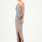 One Shoulder Sequined Tight Cut Long Evening Dress