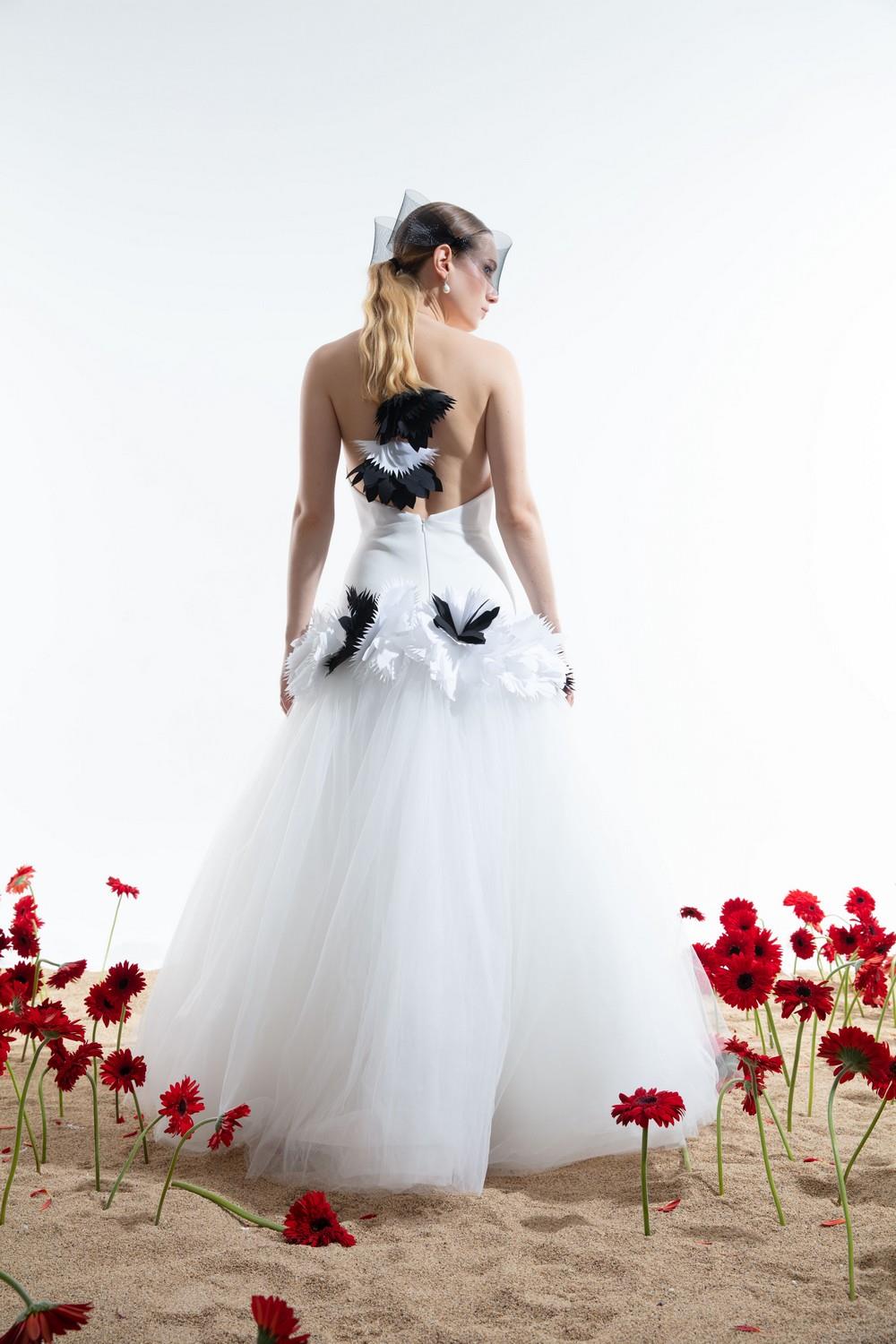 Organza & Tulle Flared Wedding Dress