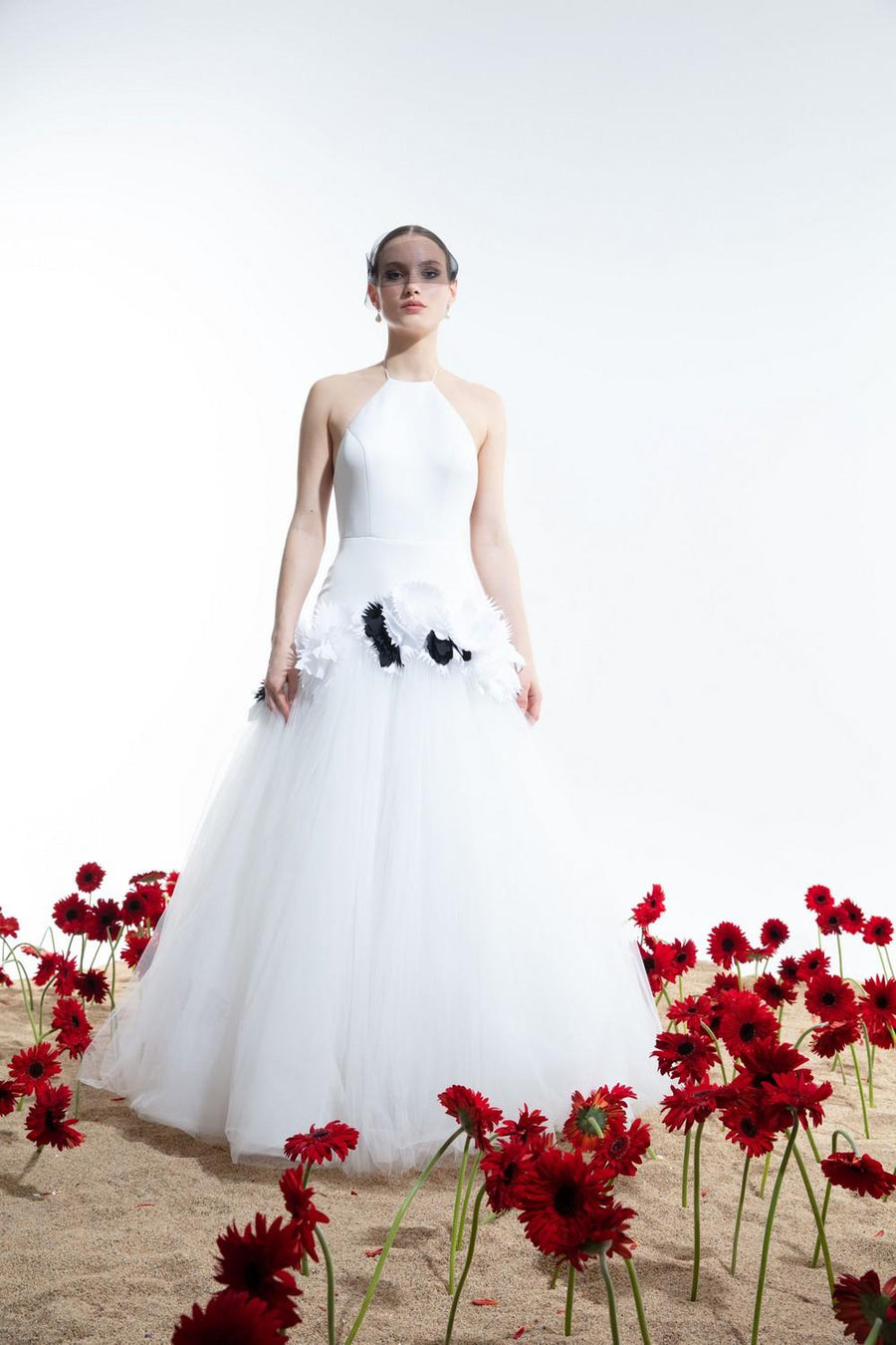 Organza & Tulle Flared Wedding Dress