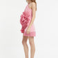 Pleated Rose Taffeta Short Evening Dress