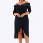 Off-Shoulder & Belted Plus Size Evening Dress