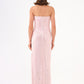 Rhinestone Sequined Strapless Long Evening Dress