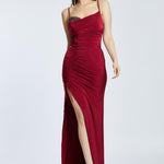 Rope Strappy Embroidery Detailed Long Evening Dress