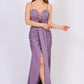 Rope Strappy Embroidered Slit Long Evening Dress