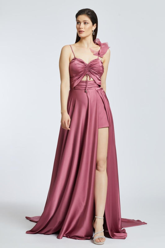 Rope Strappy Slit Long Evening Dress - 2009